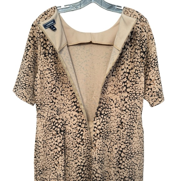 Lands’ End Animal Print Sheath Dress Women’s Size 14 Pockets Short Sleeve - Picture 4 of 7